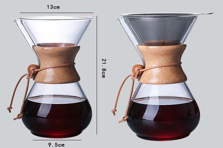 High temperature glass hand coffee pot sharing pot